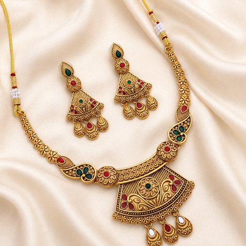 Indian gold tone antique - indian,
