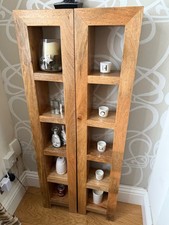 Set of 2, Solid Mango Wood Book Shelves