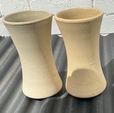 2 Unpatterned Vintage Hillstonia Stoneware Vases