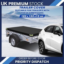 Heavy Duty Waterproof 6 Ft X 4 Ft Trailer Cover Black 183x122x13cm 420D