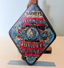 Antique Rare 1897 Harvey &Davy Diamond Jubilee Flake Tobacco Tin Vintage VGC