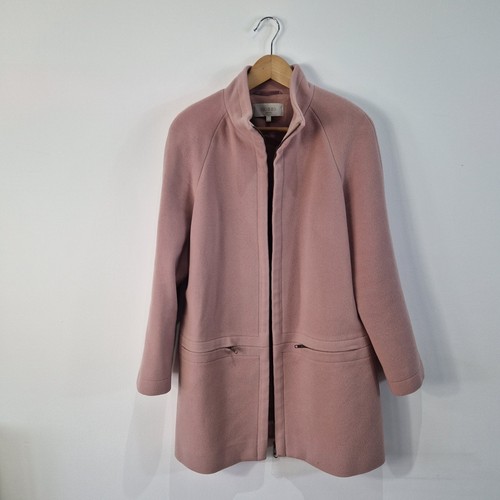 Hobbs long wool coat zipped - long,