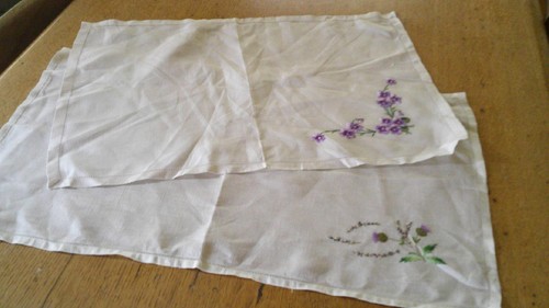 Two vintage hand embroidered - vintage,