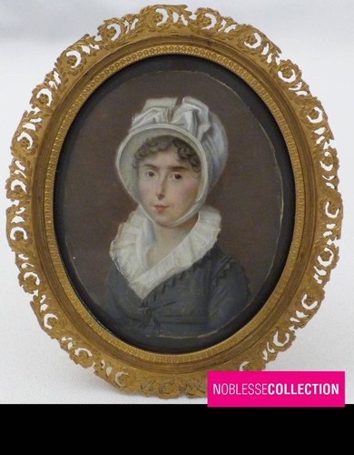 Antique french lady portrait - french,