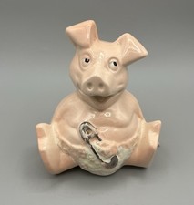 Nat West Baby Pig Money Box WOODY Original Stopper 1980s READ