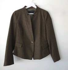 Zara Wool Brown Tweed Camel