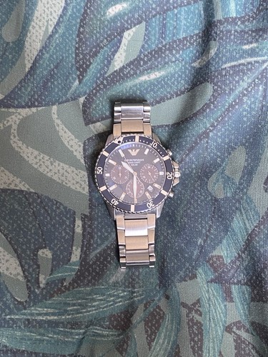 Armani watch mens silver and