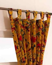 Mustard Bird Print Velvet