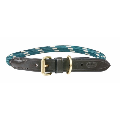 Rope leather dog collar - rope,