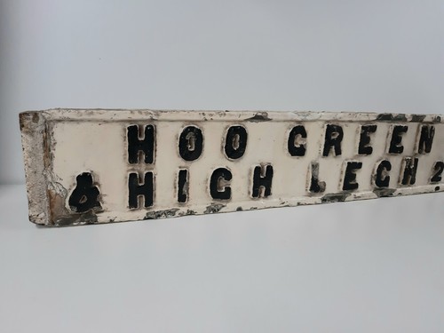 Victorian cast iron sign hoo - iron,