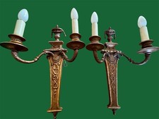 Antique 1800's Neoclassical ornate Wooden wall candle holders sconces 1PAIR Rare