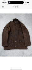 Barbour Cowen Commando Wax Waterproof Brown Cargo Military Utility Jacket C 40