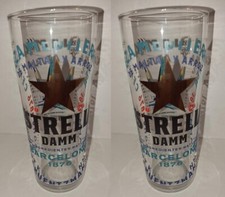 2 x Estrella Damm Americas Cup Pint Glasses New Limited Edition