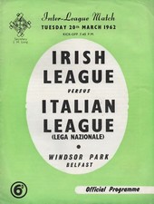 Mar 62 IRISH LEAGUE v ITALIAN LEAGUE 