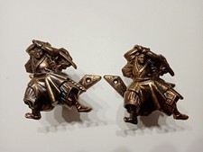 Vintage Brass/Brassed Samurai Warriors Display Sword Mounts 1980s 