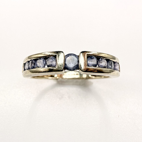 9ct gold amethyst channel set - amethyst,