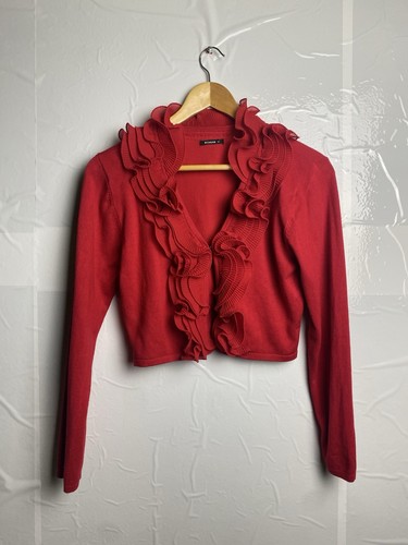Roman red ruffle shrug - red,