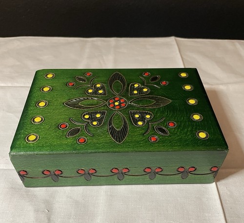 Hand painted green - green, wooden