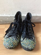 Custom Hand Decorated Bejeweled Diamante Crystal Leather Converse Trainers