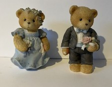 1998 Cherished Teddies Wedding Bridesmaid & Best Man cake topper wedding gift 