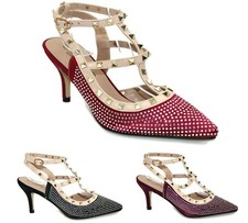 WOMENS LADIES STRAPPY DIAMANTE