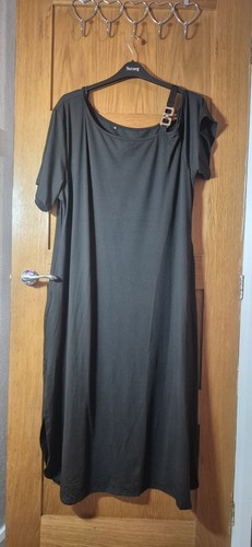 Black long tshirt dress - long,