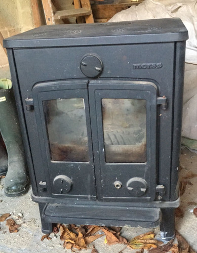 Morso lion wood burning stove - burning,