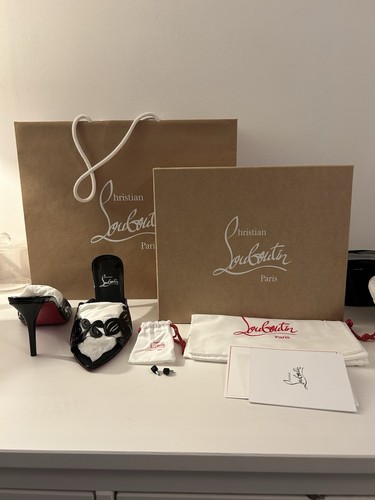 Louboutin patent mule heels - patent,