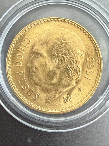 1955 mexico pesos gold coin - mexico,