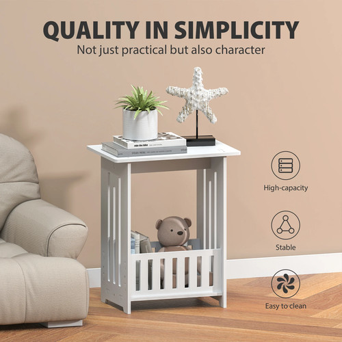 Efan bedside table - bedside, white