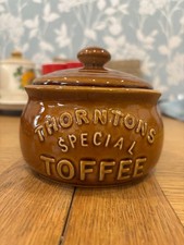 Thornton's Special Toffee Ceramic Lidded Jar Brown Glaze Great Condition