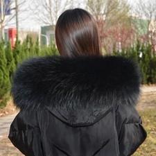 Luxury Black Fur Scarf Real