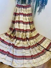 Cream Gold Grey Purple Red Eyelet Pair Of Jacquard Curtains 66”Wx90”D Lined