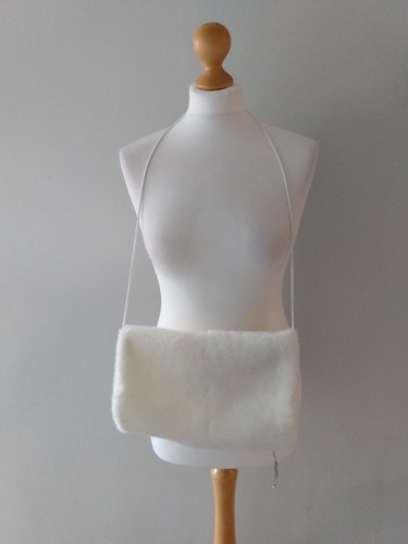 White faux fur - hand, warmer