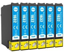 6 Cyan Ink Cartridge, Use With Epson Printer WF-2530WF, WF-2540WF, WF-2630WF