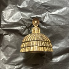 Vintage Brass Victorian Crinoline Lady Hand Bell 9.5 cm Tall