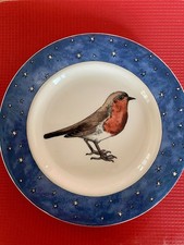 EMMA BRIDGEWATER Robin in a Starry Night plate 22cm - great condn.