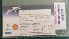 Manchester United V Benfica  Euro Champions League Match Ticket 2004/05 Blue 