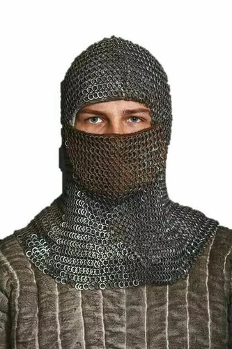 Chainmail coif face covered - face,