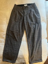 YMC Checked Grey & Black Wool Trousers Size S Very Good Condition