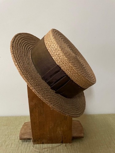 Vintage french straw boater - vintage,