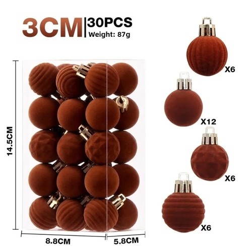 30pcs 3cm velvet christmas - 30pcs,