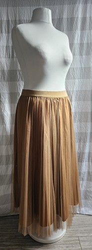 Womens caramel pleated mesh - womens,