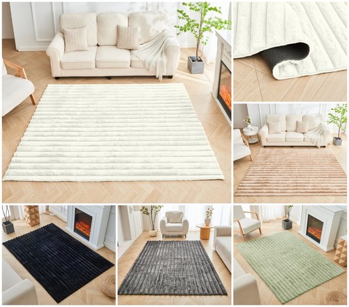 Faux fur ribbed shum rugs - faux,