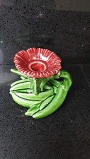 Antique majolica flower leaf - majolica,