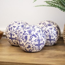 Set Of 3 Scrollwork Crackle