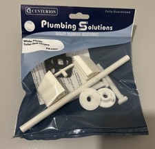White Plastic Celmac Toilet Seat Hinges Fittings Brackets with Connecting Rod