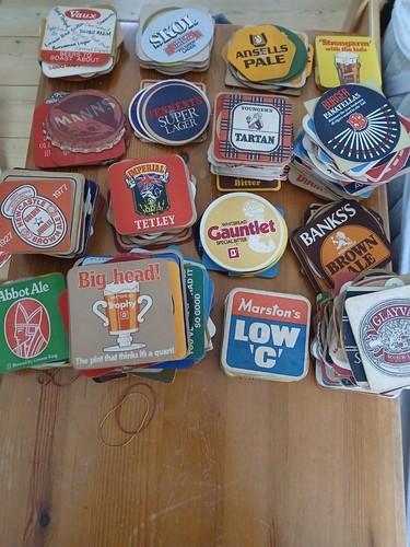 Large collection beermats - large,