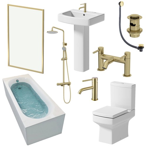 Brushed brass bathroom suite - brushed,