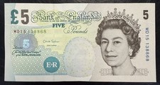 Old five pound note - five,